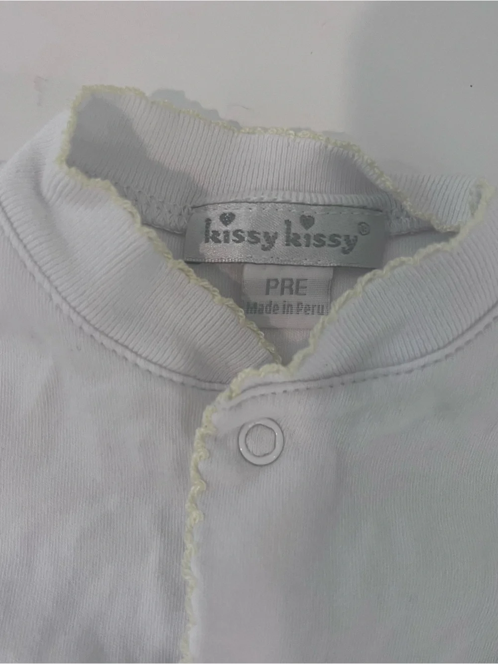 Kissy Kissy Baby Converter Gown Neutral Preemie White With Yellow Embroidery